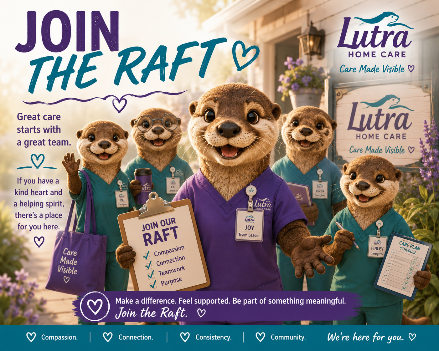 careers flyer featuring joy the otter